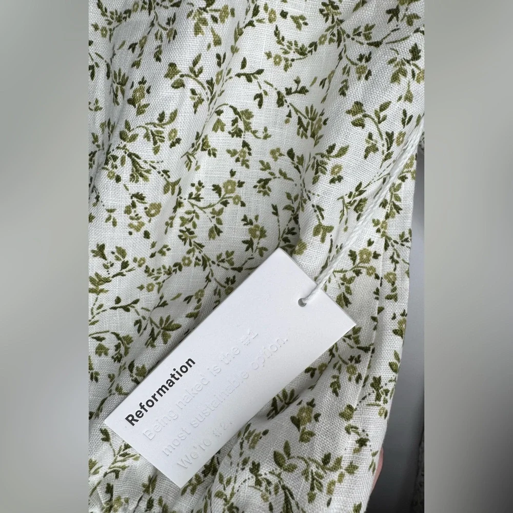 Reformation Mint Linen Dress - Picture 6 of 17